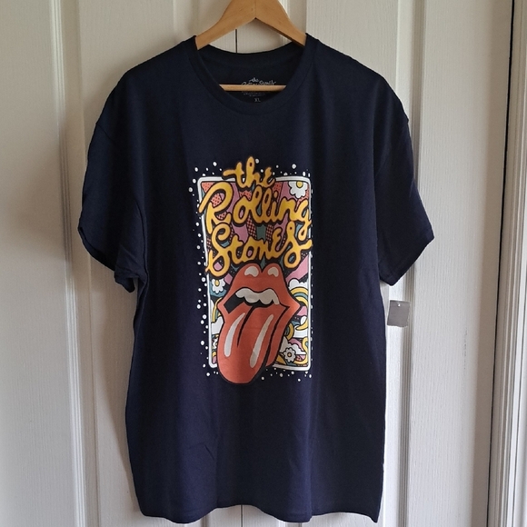 Rolling Stones Navy Blue Short Sleeve Tee Iconic Design - Picture 6 of 6